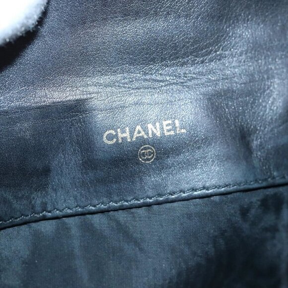 CHANEL COCO Mark Wallet Grained Calf Skin Black Gold CC Auth bs16752 - Picture 10 of 16